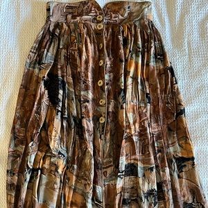 Platinum Midi Button-up Skirt